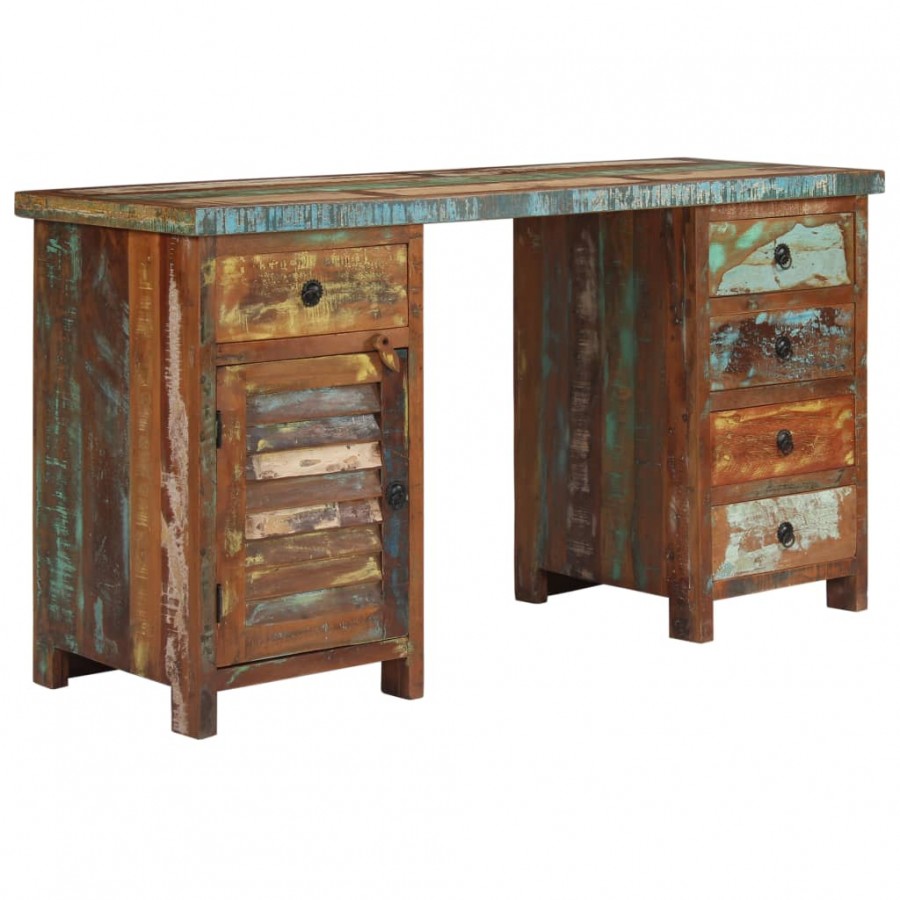 Bureau sur pieds Bois de récupération massif 140 x 50 x 77 cm