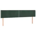 Tête de lit avec oreilles Vert foncé 163x16x78/88 cm Velours