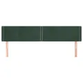 Tête de lit avec oreilles Vert foncé 163x16x78/88 cm Velours