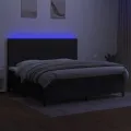 cadre de lit et matelas et LED Noir 200x200 cm Tissu