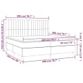 cadre de lit et matelas et LED Noir 200x200 cm Tissu