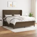 cadre de lit avec matelas Marron foncé 160x200 cm
