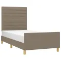 Cadre de lit sans matelas taupe 100x200 cm tissu