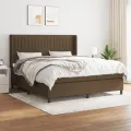 cadre de lit avec matelas Marron foncé 160x200 cm