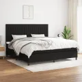 cadre de lit avec matelas Noir 200x200 cm Tissu