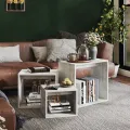 Tables gigognes 3 pcs Gris béton Aggloméré