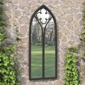 Miroir de jardin Noir 70x30 cm Fer pour utilisation extérieure