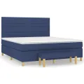 cadre de lit avec matelas Bleu 180x200 cm Tissu