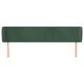Tête de lit avec oreilles Vert foncé 183x23x78/88 cm Velours