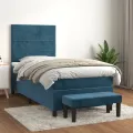 cadre de lit avec matelas Bleu foncé 90x190 cm