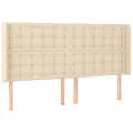 cadre de lit matelas et LED Crème 200x200 cm Tissu