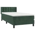 cadre de lit et matelas Vert foncé 80x200 cm Velours