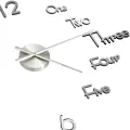 Horloge murale 3D Design moderne Argenté 100 cm XXL