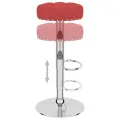 Tabourets de bar lot de 2 rouge bordeaux tissu