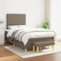 cadre de lit avec matelas Taupe 120x200 cm Tissu