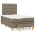 cadre de lit avec matelas Taupe 120x200 cm Tissu
