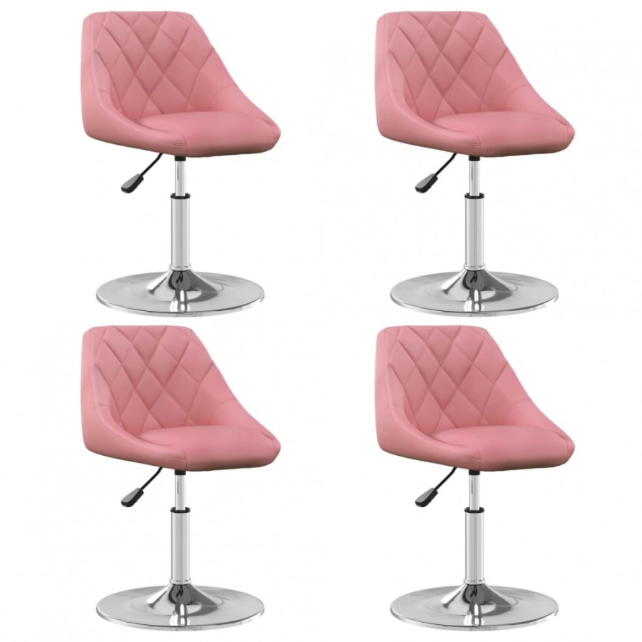 Chaises à manger pivotantes lot de 4 Rose Velours