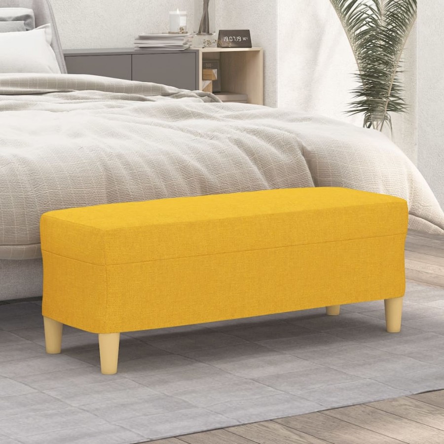 Banc Jaune clair 100x35x41 cm Tissu