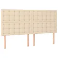 cadre de lit avec matelas Crème 200x200 cm Tissu