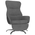 Chaise de relaxation avec repose-pieds Gris foncé Tissu