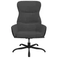 Chaise de relaxation avec repose-pieds Gris foncé Tissu