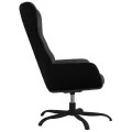 Chaise de relaxation avec repose-pieds Gris foncé Tissu