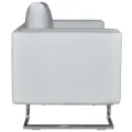 Fauteuil cube avec pieds chromés Blanc Similicuir