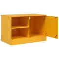 Meubles TV 2 pcs jaune moutarde 67x39x44 cm acier