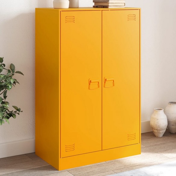 Buffet jaune moutarde 67x39x107 cm acier