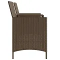 Canapé de jardin 2 places avec table et tabourets marron rotin
