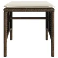 Canapé de jardin 2 places avec table et tabourets marron rotin