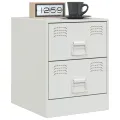 Tables de chevet 2 pcs blanc 34,5x39x44 cm acier