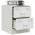 Tables de chevet 2 pcs blanc 34,5x39x44 cm acier