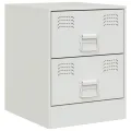 Tables de chevet 2 pcs blanc 34,5x39x44 cm acier