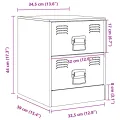 Tables de chevet 2 pcs blanc 34,5x39x44 cm acier