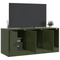 Meuble TV vert olive 99x39x44 cm acier