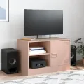 Meuble TV rose 67x39x44 cm acier