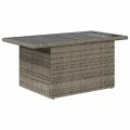 Table de jardin dessus en verre gris 100x55x73cm résine tressée