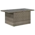 Table de jardin dessus en verre gris 100x55x73cm résine tressée