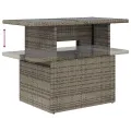 Table de jardin dessus en verre gris 100x55x73cm résine tressée