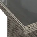 Table de jardin dessus en verre gris 100x55x73cm résine tressée