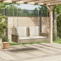 Balancelle avec coussins beige 119x56x48 cm résine tressée
