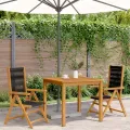 Chaises de jardin lot de 2 noir bois d'acacia et polypropylène