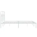 Cadre de lit métal sans matelas et tête de lit blanc 140x200 cm