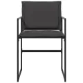 Chaises de jardin et coussins lot de 4 noir acier et textilène