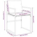 Chaises de jardin et coussins lot de 4 noir acier et textilène