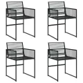 Chaises de jardin lot de 4 noir résine tressée