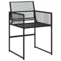 Chaises de jardin lot de 4 noir résine tressée