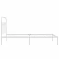 Cadre de lit métal sans matelas et tête de lit blanc 100x200 cm