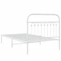 Cadre de lit métal sans matelas et tête de lit blanc 100x200 cm